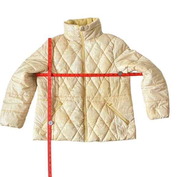Marks and Spencer Women's Mustard Print Hooded Puffer Jacket, UK Size 16 - Picture 14 of 16